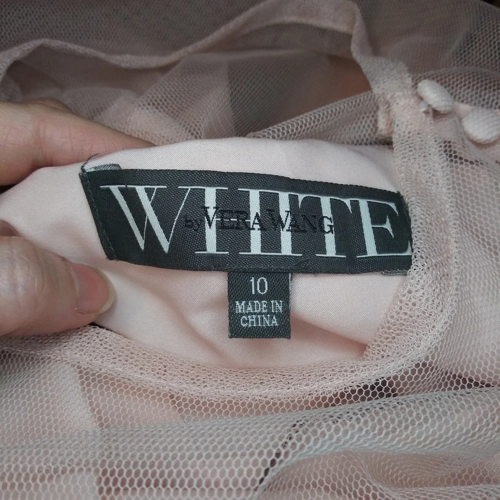 Vera Wang White Label Cameo Pink & Black Tulle Draped Special Occasion Dress - Picture 13 of 15